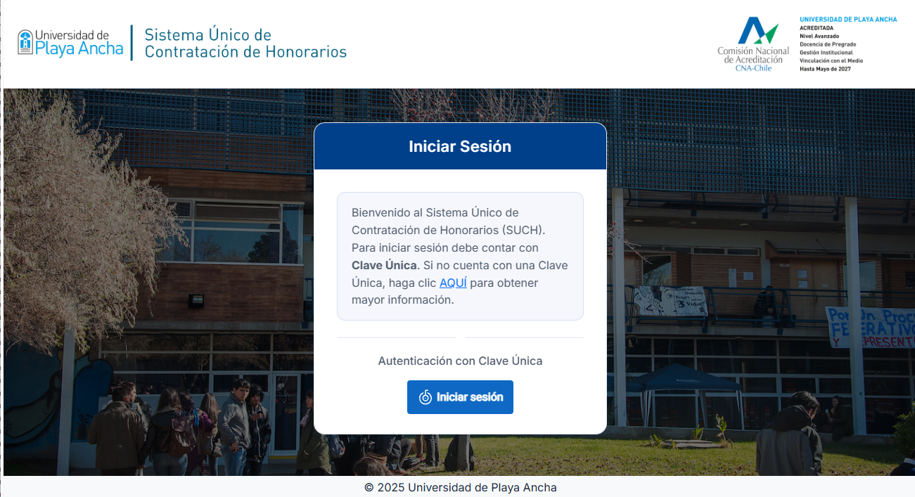 Pantalla Portal Login