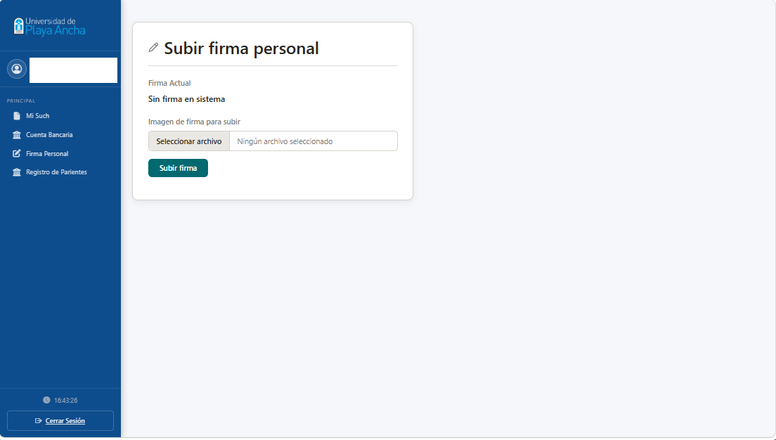Pantalla Firma Personal
